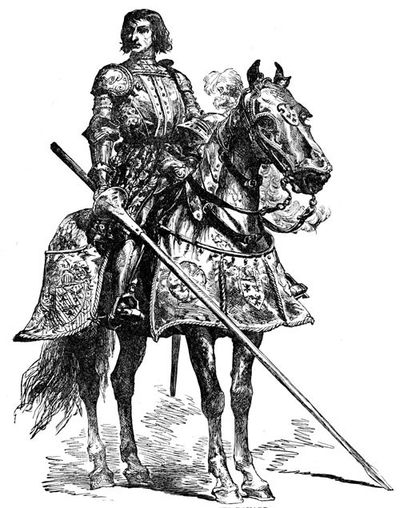 Drawing of a man on a horse